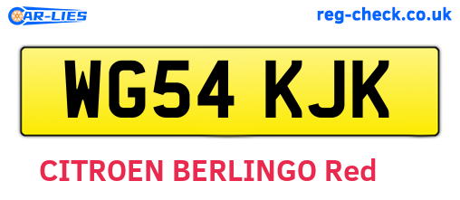 WG54KJK are the vehicle registration plates.