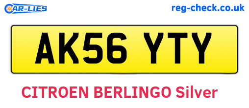 AK56YTY are the vehicle registration plates.