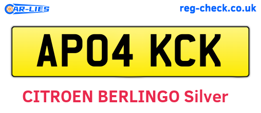 AP04KCK are the vehicle registration plates.