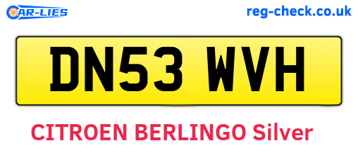 DN53WVH are the vehicle registration plates.