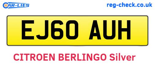 EJ60AUH are the vehicle registration plates.