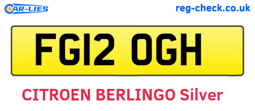 FG12OGH are the vehicle registration plates.