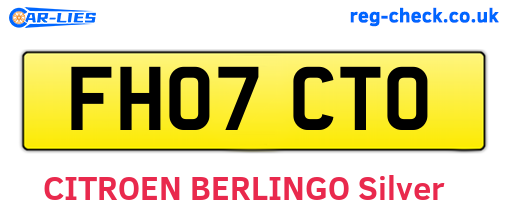 FH07CTO are the vehicle registration plates.