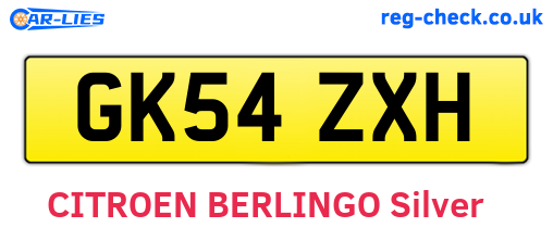 GK54ZXH are the vehicle registration plates.