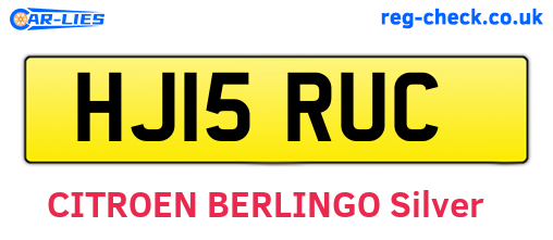 HJ15RUC are the vehicle registration plates.