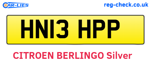 HN13HPP are the vehicle registration plates.