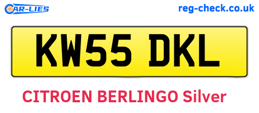 KW55DKL are the vehicle registration plates.