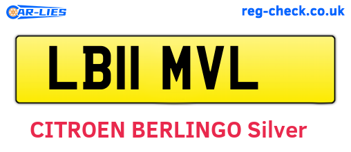 LB11MVL are the vehicle registration plates.
