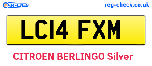 LC14FXM are the vehicle registration plates.