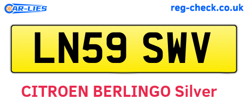 LN59SWV are the vehicle registration plates.