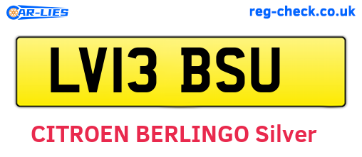 LV13BSU are the vehicle registration plates.