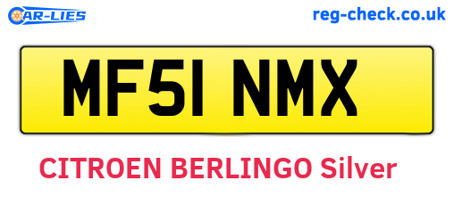 MF51NMX are the vehicle registration plates.