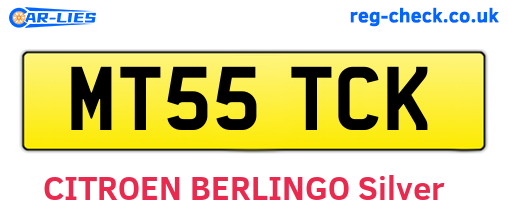 MT55TCK are the vehicle registration plates.