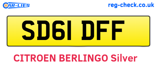 SD61DFF are the vehicle registration plates.