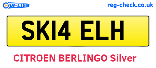 SK14ELH are the vehicle registration plates.