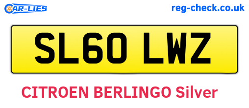 SL60LWZ are the vehicle registration plates.