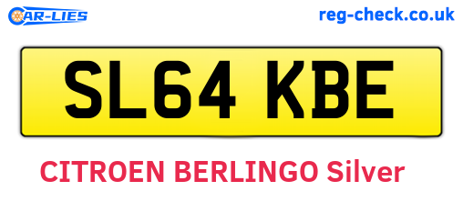 SL64KBE are the vehicle registration plates.