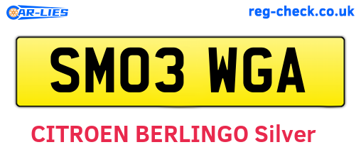 SM03WGA are the vehicle registration plates.
