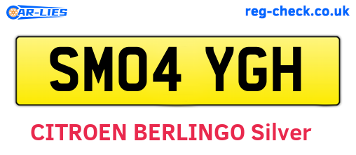 SM04YGH are the vehicle registration plates.