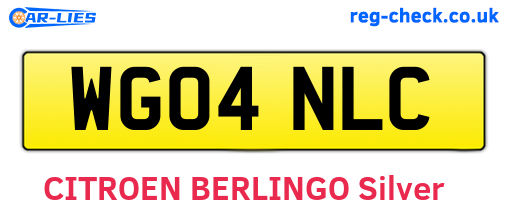 WG04NLC are the vehicle registration plates.