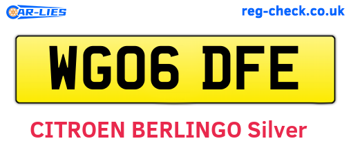 WG06DFE are the vehicle registration plates.