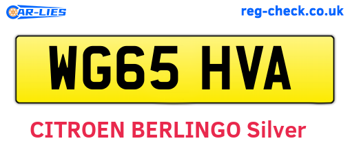 WG65HVA are the vehicle registration plates.
