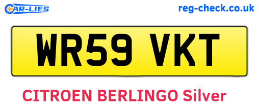 WR59VKT are the vehicle registration plates.