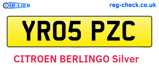 YR05PZC are the vehicle registration plates.