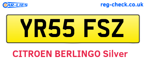 YR55FSZ are the vehicle registration plates.