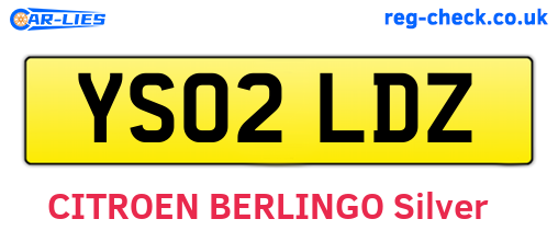 YS02LDZ are the vehicle registration plates.