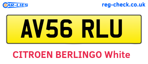 AV56RLU are the vehicle registration plates.