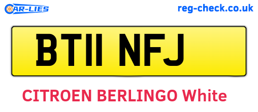 BT11NFJ are the vehicle registration plates.