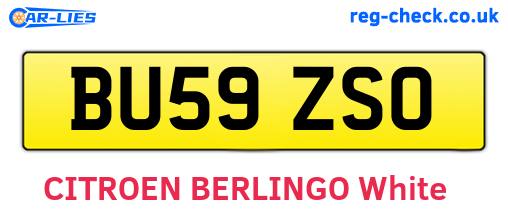 BU59ZSO are the vehicle registration plates.