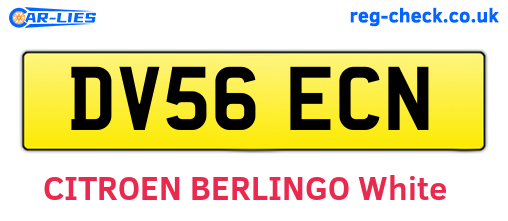 DV56ECN are the vehicle registration plates.