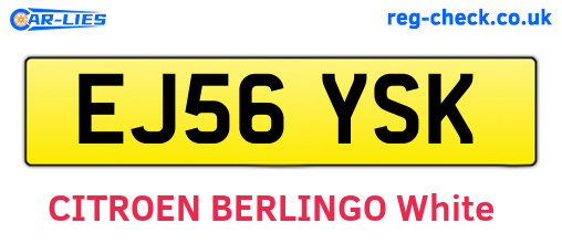 EJ56YSK are the vehicle registration plates.