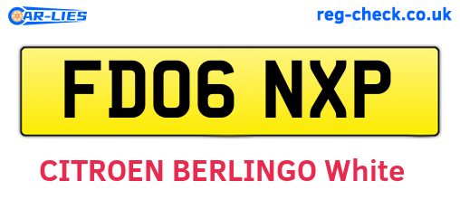 FD06NXP are the vehicle registration plates.