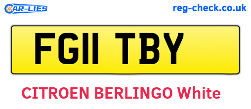 FG11TBY are the vehicle registration plates.