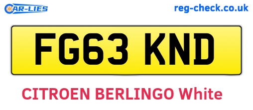 FG63KND are the vehicle registration plates.