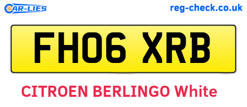 FH06XRB are the vehicle registration plates.