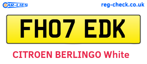 FH07EDK are the vehicle registration plates.