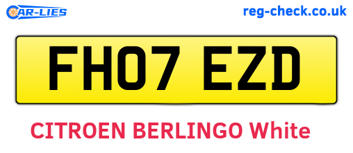 FH07EZD are the vehicle registration plates.