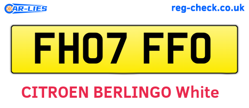 FH07FFO are the vehicle registration plates.