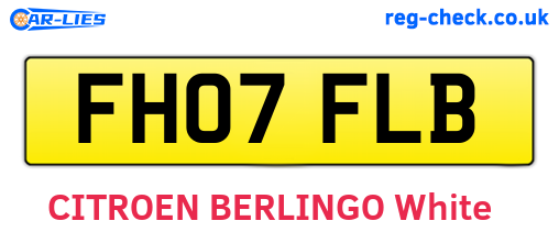 FH07FLB are the vehicle registration plates.