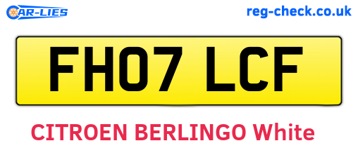 FH07LCF are the vehicle registration plates.