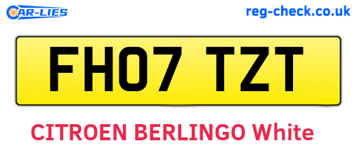 FH07TZT are the vehicle registration plates.