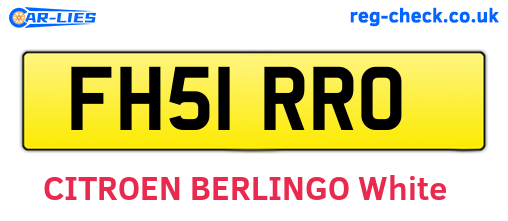 FH51RRO are the vehicle registration plates.