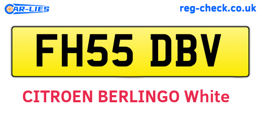 FH55DBV are the vehicle registration plates.
