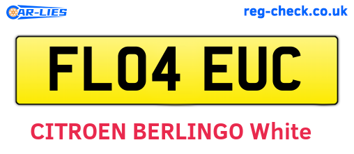 FL04EUC are the vehicle registration plates.