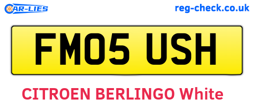 FM05USH are the vehicle registration plates.
