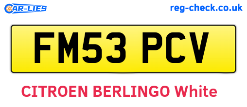 FM53PCV are the vehicle registration plates.
